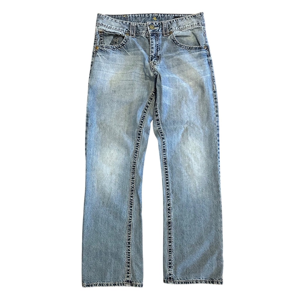 Wrangler Rock 47 Mens Relaxed Boot Jeans Light Wash 32x34 MRR47TO Cotton Denim